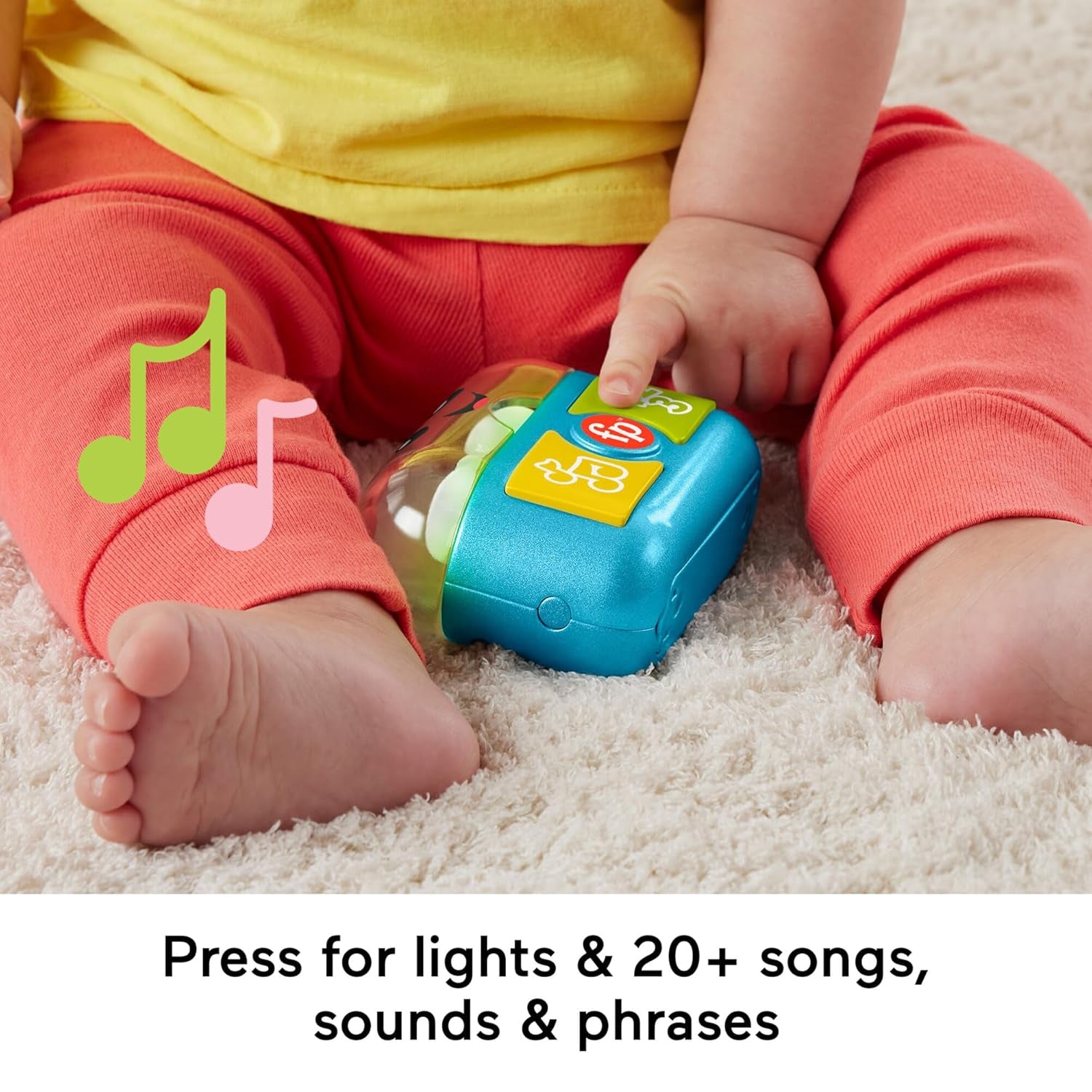 FISHER-PRICE Sjov læring og leg med lege-ørepropper - interaktive ørepropper med sjove lys, læring af sange og finmotoriske aktiviteter, 20+ sange og sætninger, 6 måneder og opefter, HWY45 Baby Toys Naty Shop