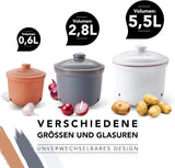 Römertopf hvidløgsgryde frisk gryde lavet af naturligt ler for en lang holdbarhed af fødevarer såsom hvidløg Ø 12,5 cm hvide Fødevarekasser Naty Shop