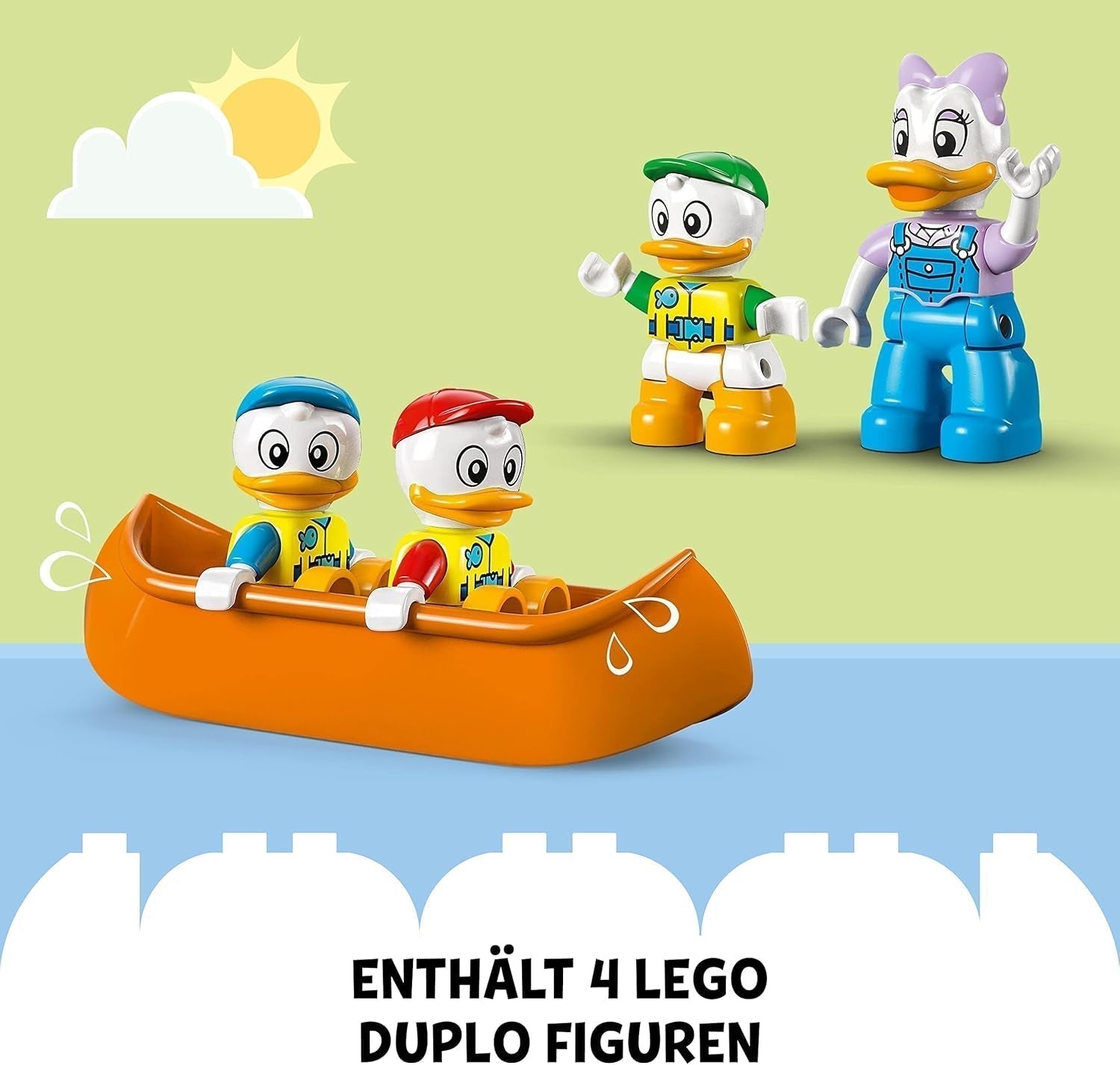 LEGO 10997 DUPLO Disney Mickey and Friends campingeventyrsæt med autocamper, kano og tusindfryd andefigur, byggelegetøjsgave til småbørn 2+ år, piger og drenge byggesæt Besuche den LEGO-Store