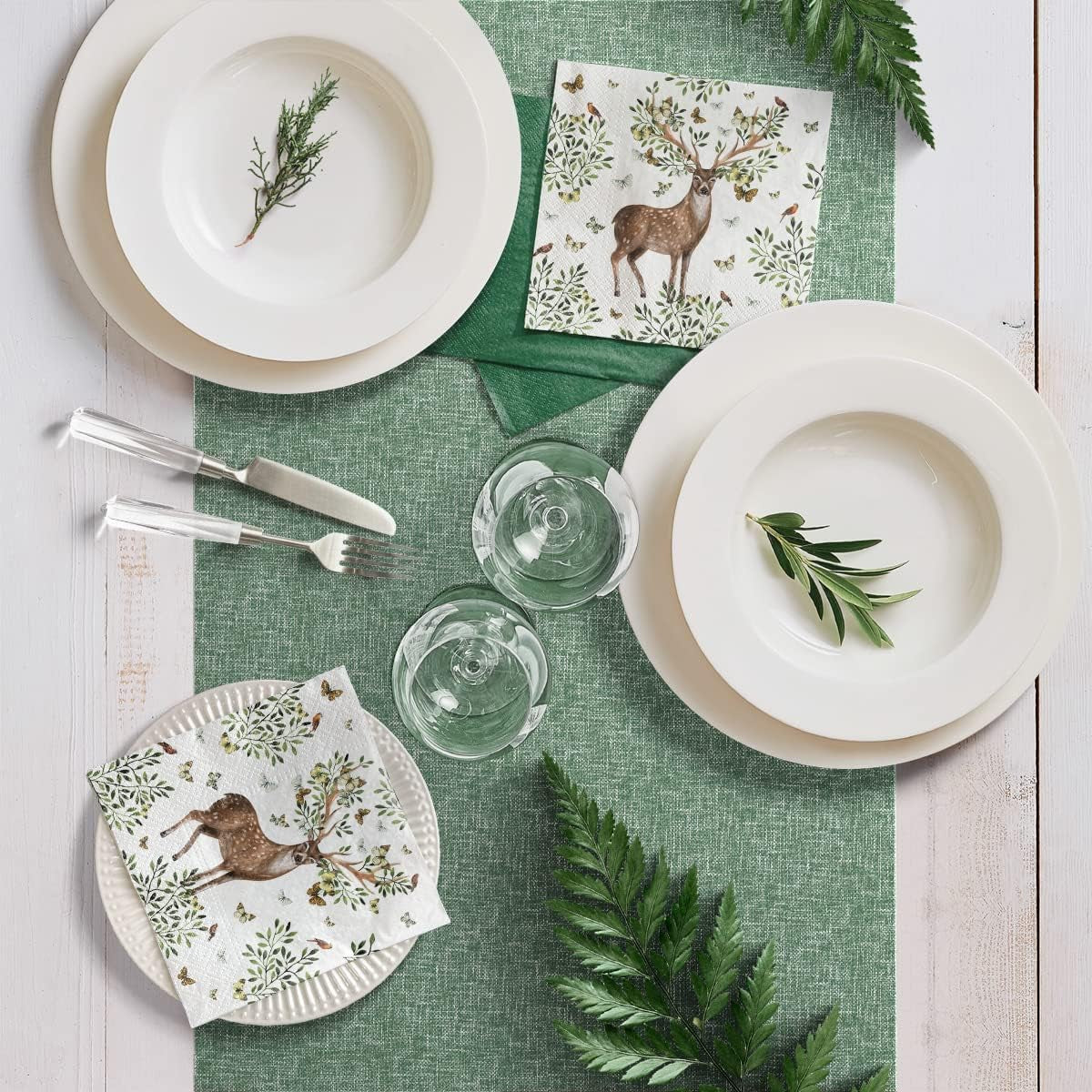PAW - 3-lags servietter (33 X 33 Cm) I 20 stykker I Perfekt til børns fødselsdage, fester, nadver og helligdage I Farverigt festmotiv papirservietter I Dyr, glæde, fest - gevirer