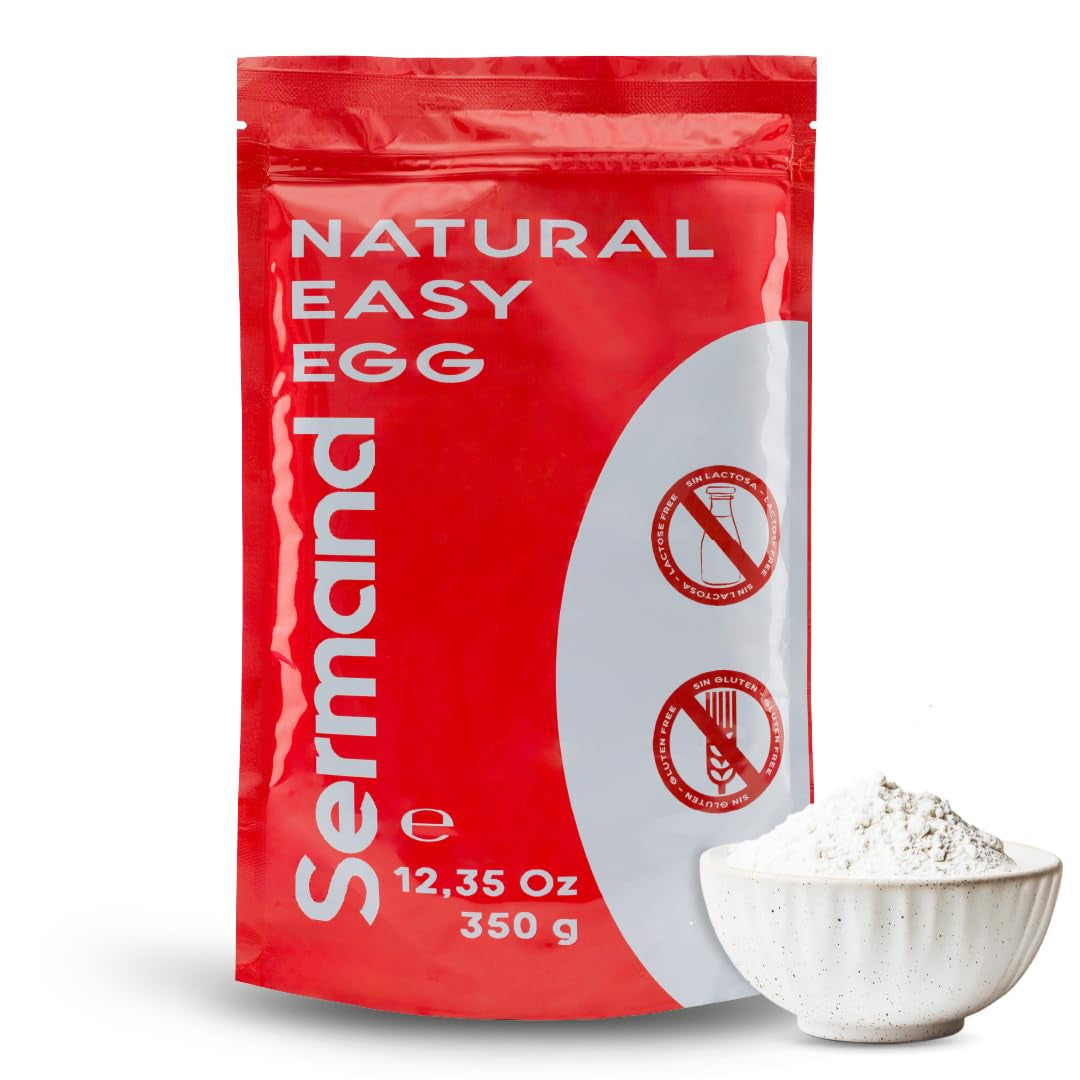 Eiweißpulver für Baiser (350 g) | Pasteurisiertes Eiklar | Getrocknetes Eiweiß | Laktosefri Glutenfri | I wiederverschließbarem Zip-Beutel