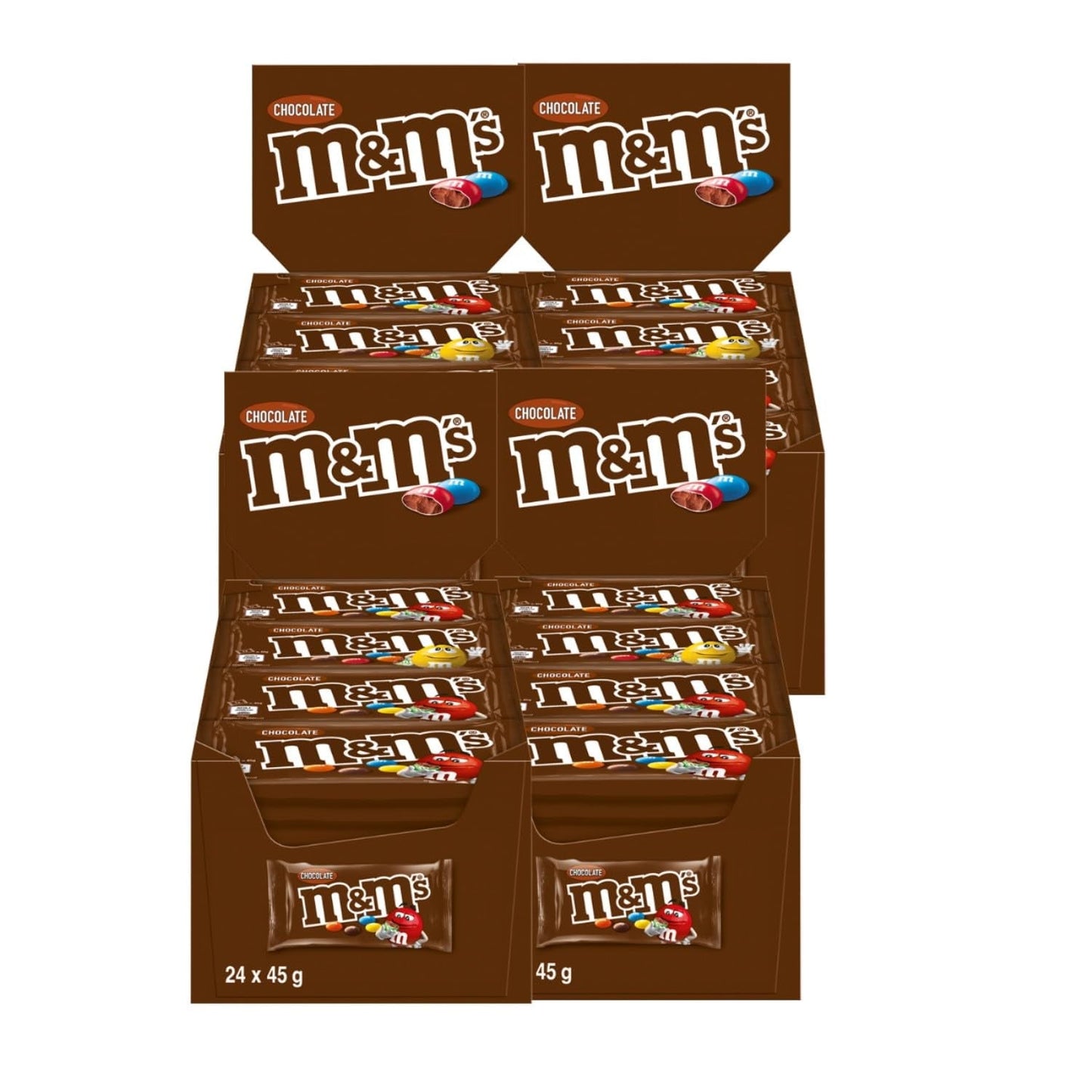 M&M's Peanut Chocolate Bulk Pack 24 x 45 g Chokolade Peanut Flavored Linser Chokoladegave (1080g) Ideel som en fodbold-tema-godbid