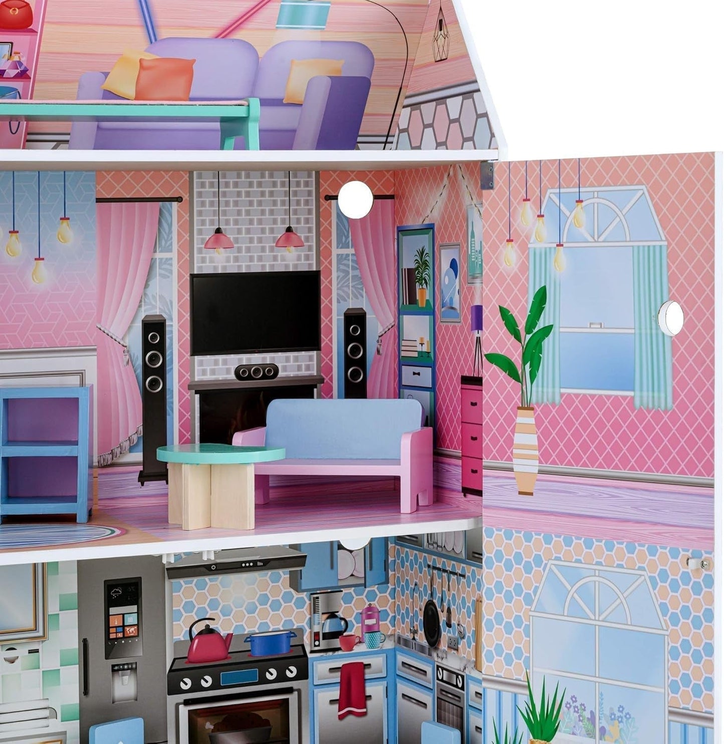 Olivias Little World Glasshouse Kids 12" dukkehus og 10 dukketilbehør 3,5" Multi Td-12518D dukkehuse Naty Shop