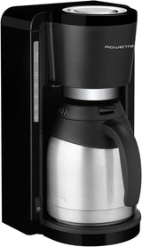 Rowenta Adagio Filter Espressomaskine, Termokande i rustfrit stål, Holder kaffen varm i op til 4 timer, Kapacitet på 10-15 kopper, 1,25 L Kapacitet, Aftagelig filterkurv, Autosluk, Sort, CT3818