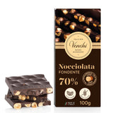 Venchi - Saltet hasselnøddebar, saltede hasselnødder, mandler og pistacienødder, 95 g, med "Piemonte-hasselnødder", glutenfri, ingen kunstige farver og ingen konserveringsmidler