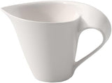 Villeroy & Boch NewWave mælkekande, mælkekarton med buet håndtag, premium porcelæn, tåler opvaskemaskine og mikroovn, hvid, 200 ml