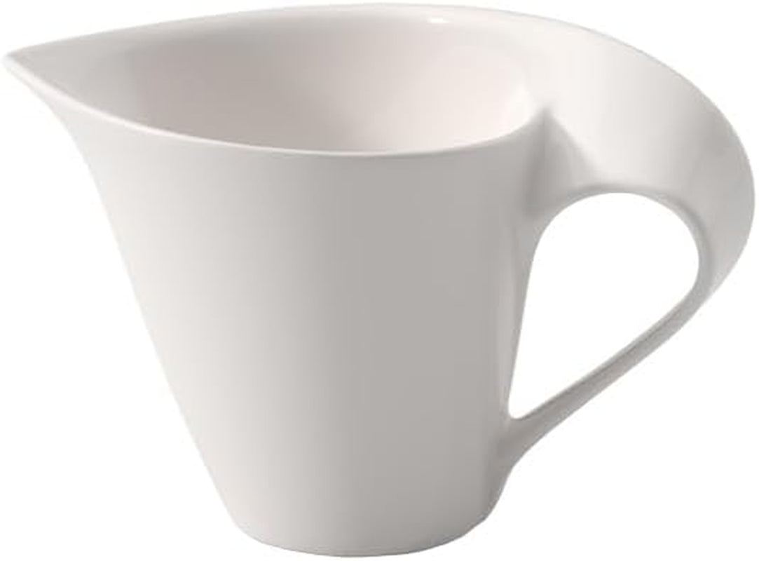 Villeroy & Boch NewWave mælkekande, mælkekarton med buet håndtag, premium porcelæn, tåler opvaskemaskine og mikroovn, hvid, 200 ml
