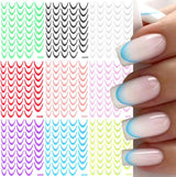 9 farver franske negle klistermærker franske negle klistermærker selvklæbende negle folie franske negle gradient klistermærker franske negle klistermærker nail art negle design klistermærker negle tilbehør