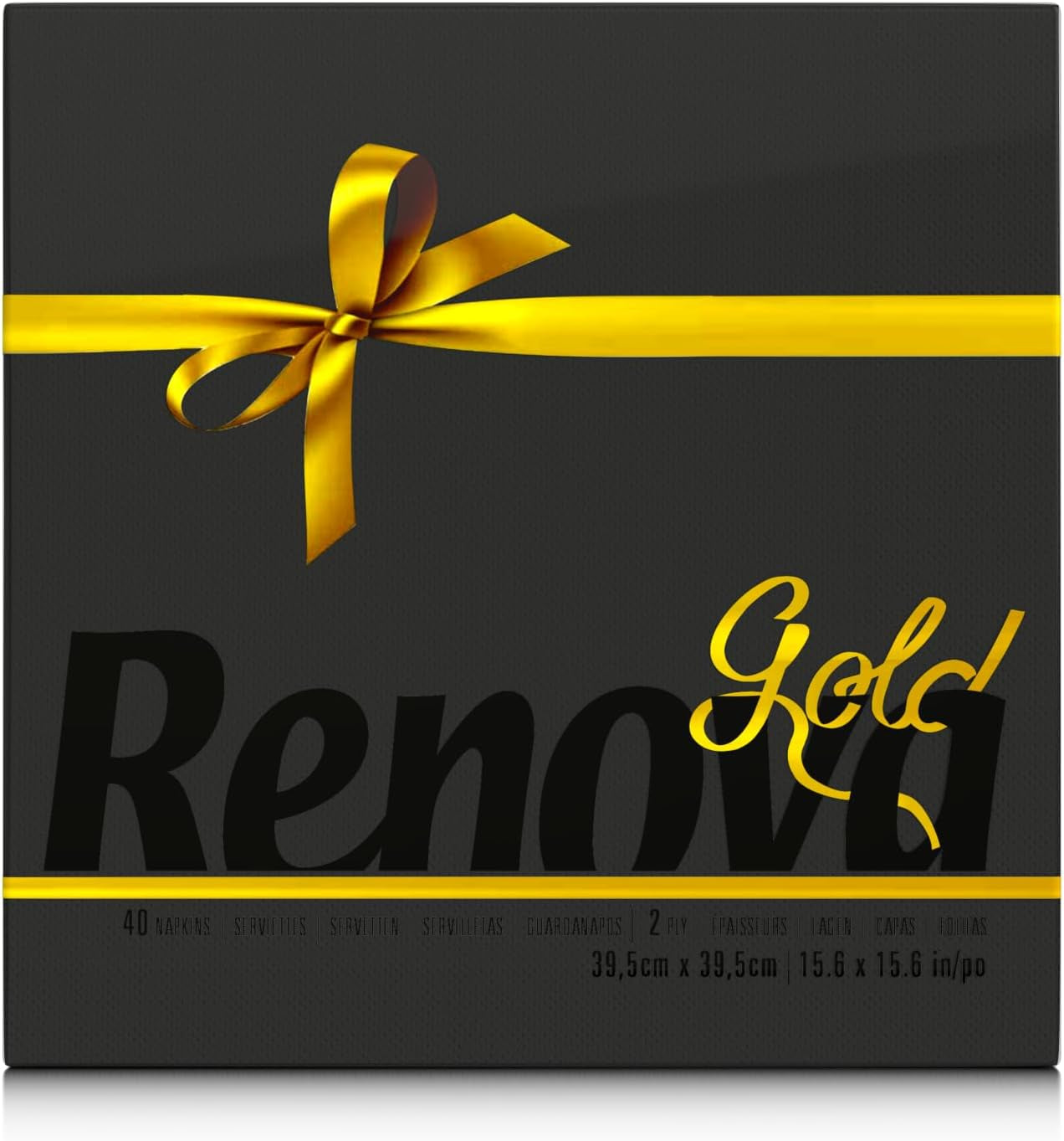 Renova sorte papirservietter, 40 servietter, store, 2-lags.