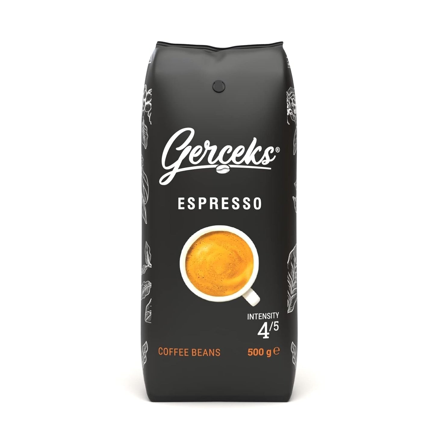 Espresso Kaffeebohnen stærk 500g, Barista Kaffee schokoladig und säurearm, Espressobohnen, Bohnenkaffee mit Arabica und Robusta, fine Crema, ideel til Cappuccino