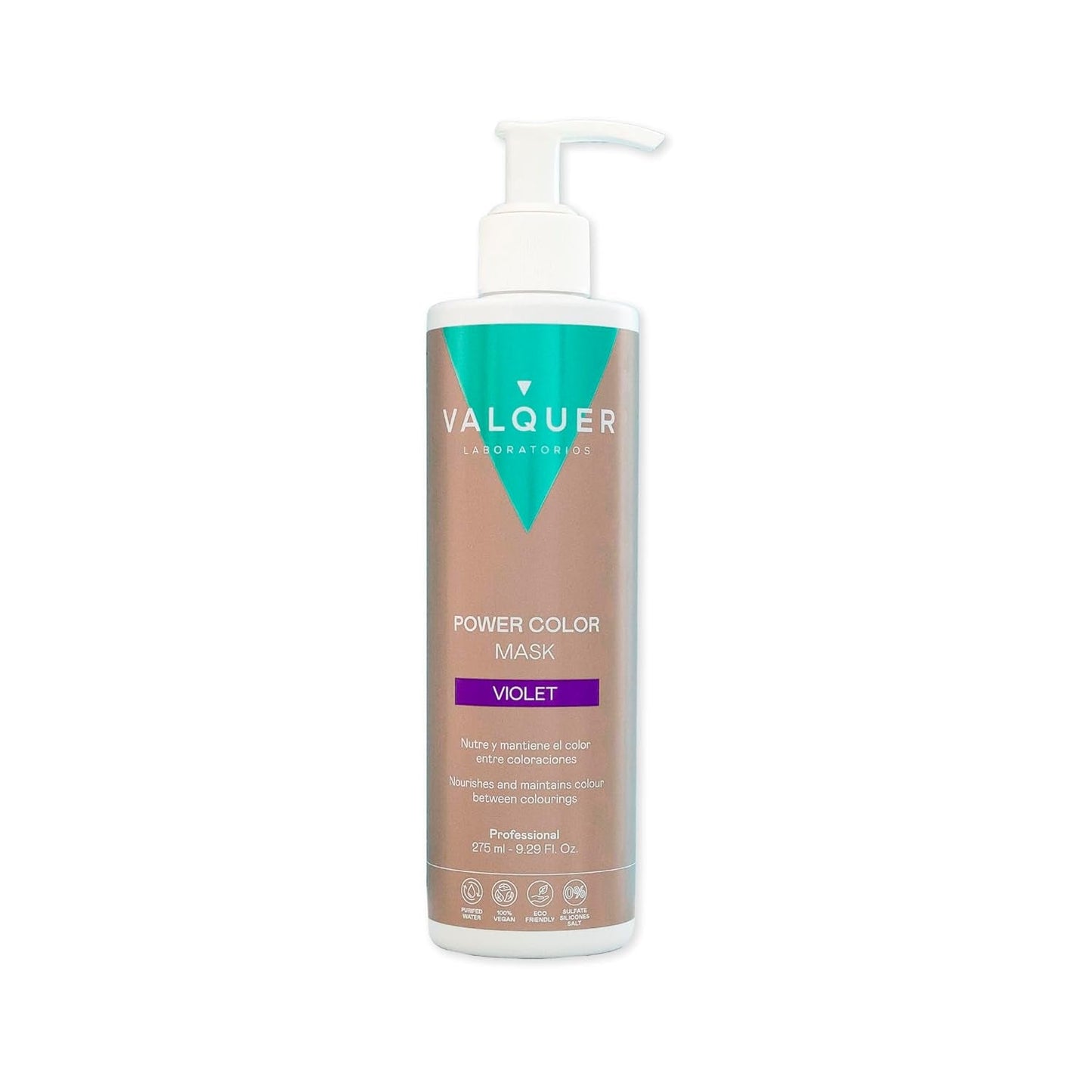 Valquer Power Color Mask vegansk og silikonefri formulering Giver hårfarve 290 ml lilla Naty Shop Violet hårmaske 1 stk (pakke med 1)