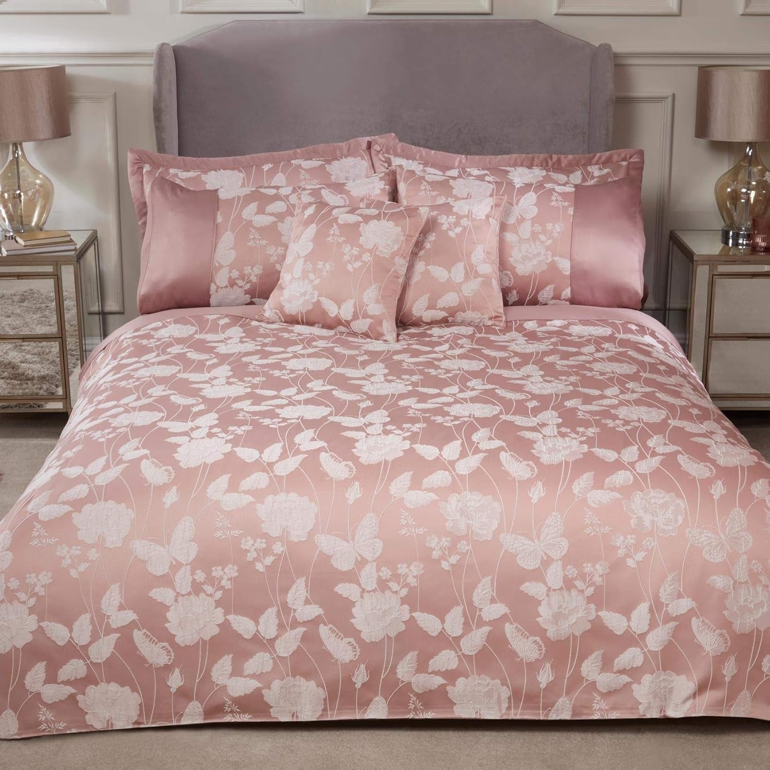 Emma Barclay Butterfly Meadow King Dyne, 100% Polyester, Cream Naty Shop dyner og dyner Blush Pink King Size