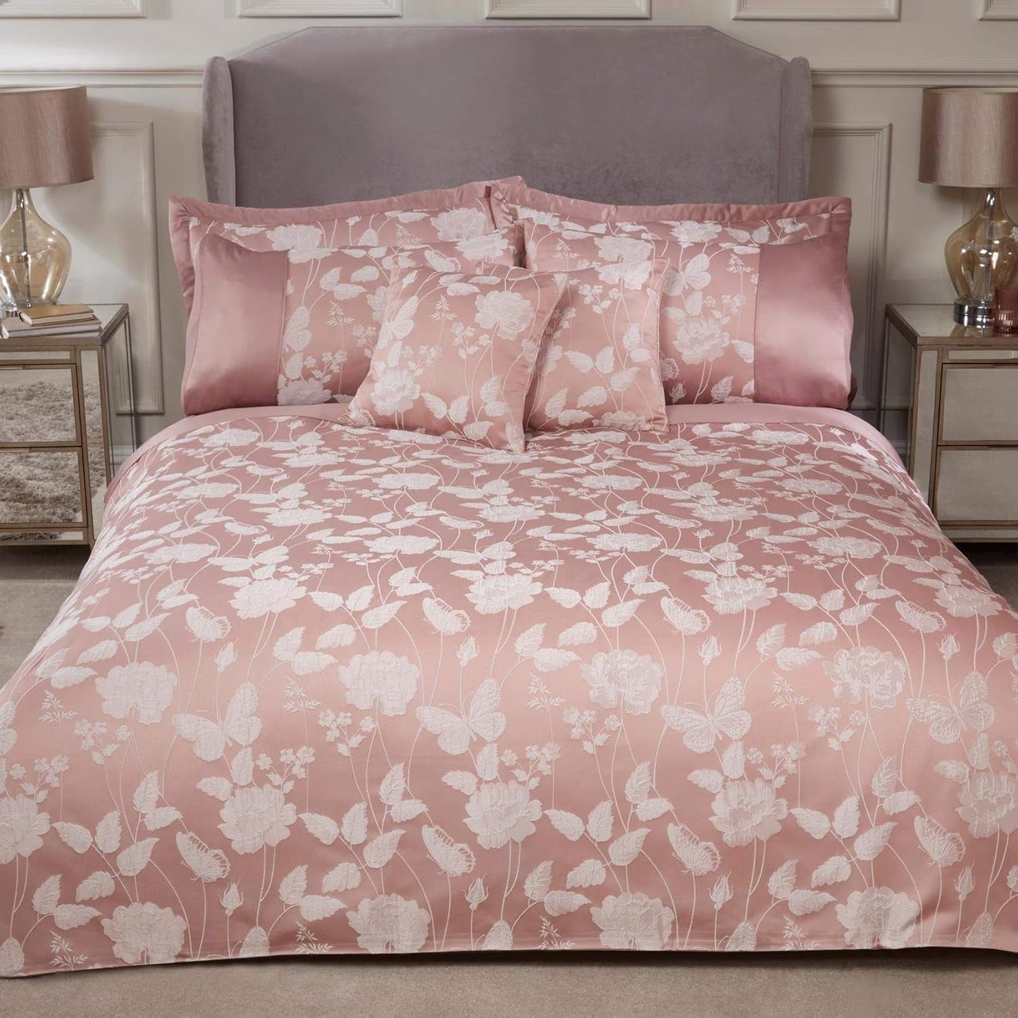 Butterfly Meadow Super King Dyne 100% Polyester Navy Blue Naty Shop Blush Pink Super King Dyner