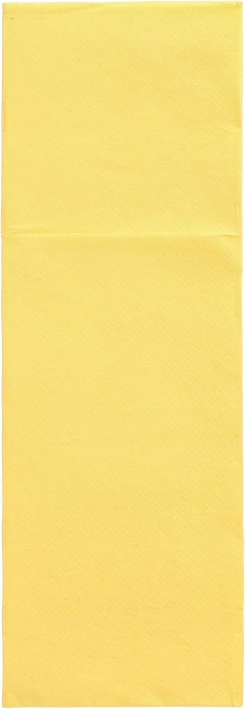 50 poser bestikservietter 'DAILY Collection' 48 Cm X 30 Cm gul med fold til bestik