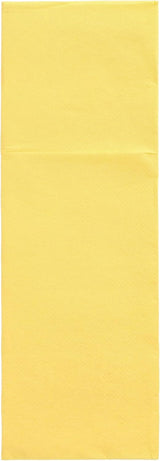 50 poser bestikservietter 'DAILY Collection' 48 Cm X 30 Cm gul med fold til bestik