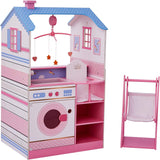 Olivia'S Little World Teamson Børn 18 tommer babydukker trædukkehus Dobbeltsidet børneværelse TD-11460W Dukkehuse Naty Shop Puslebord