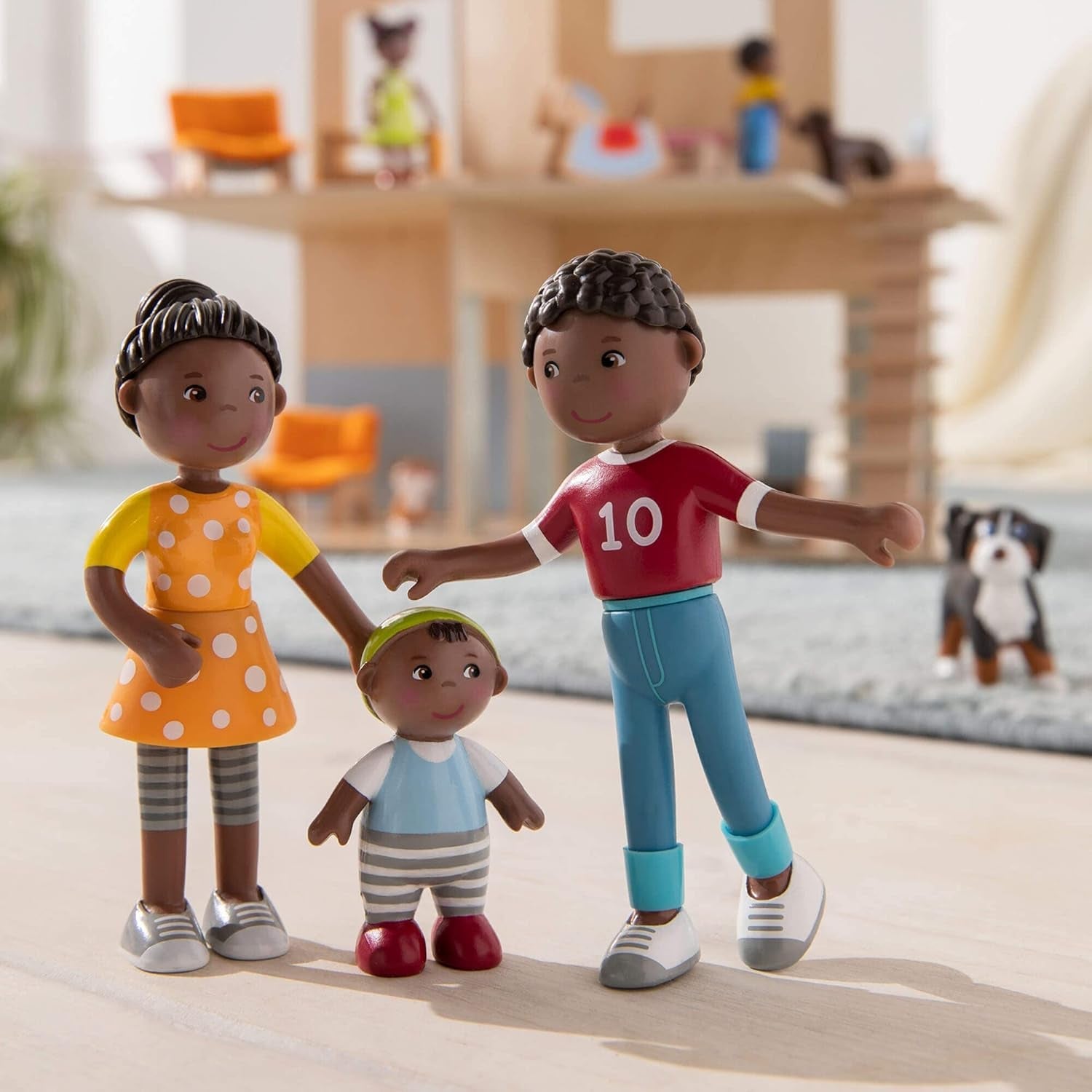 HABA 306696 - Little Friends Family Time Legesæt, fleksibelt dukketilbehør, 3+