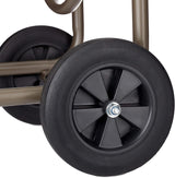 Relaxdays XL slangevogn, mobil slangetromle, metal, til 60 m slange, 4 hjul, med håndsving, 90° rulle, brun