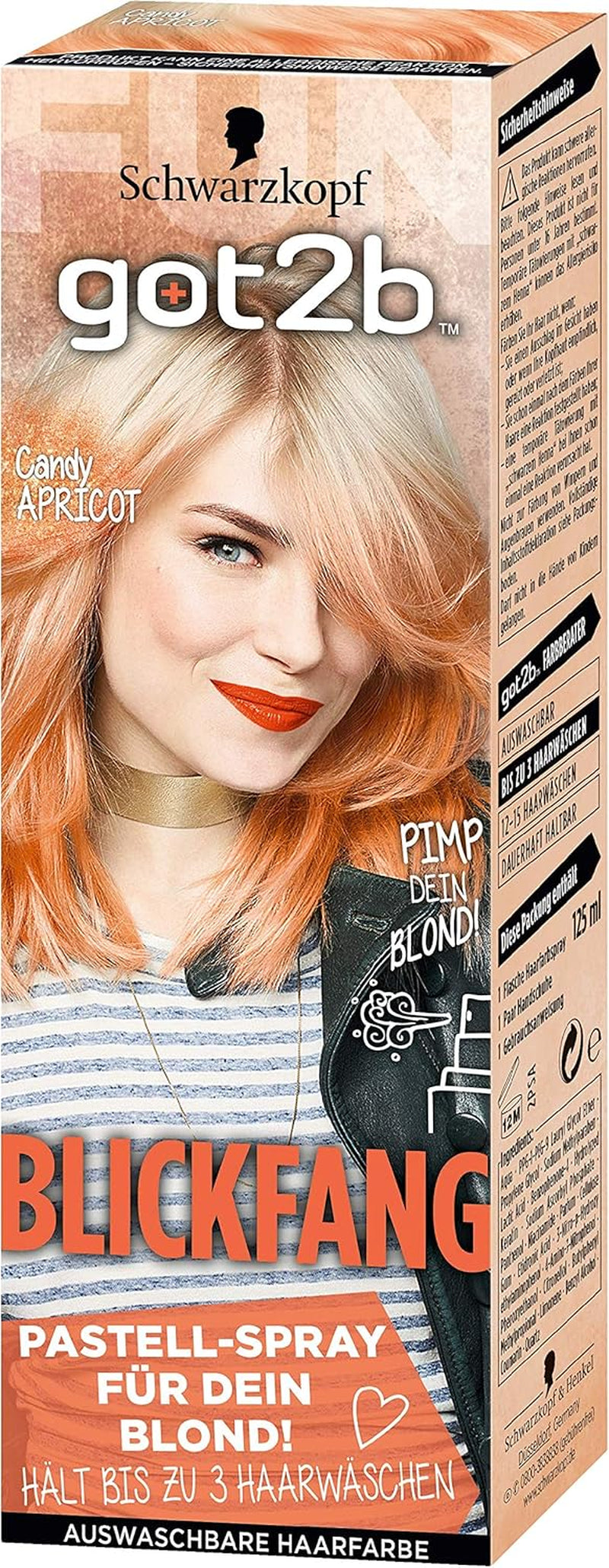 Got2B Eye Hair Dye, Ps3 Candy Abricot, 3Pack (3 X 125 Ml) , Ml (3Pack) Hårfarve Naty Shop Standardtitel