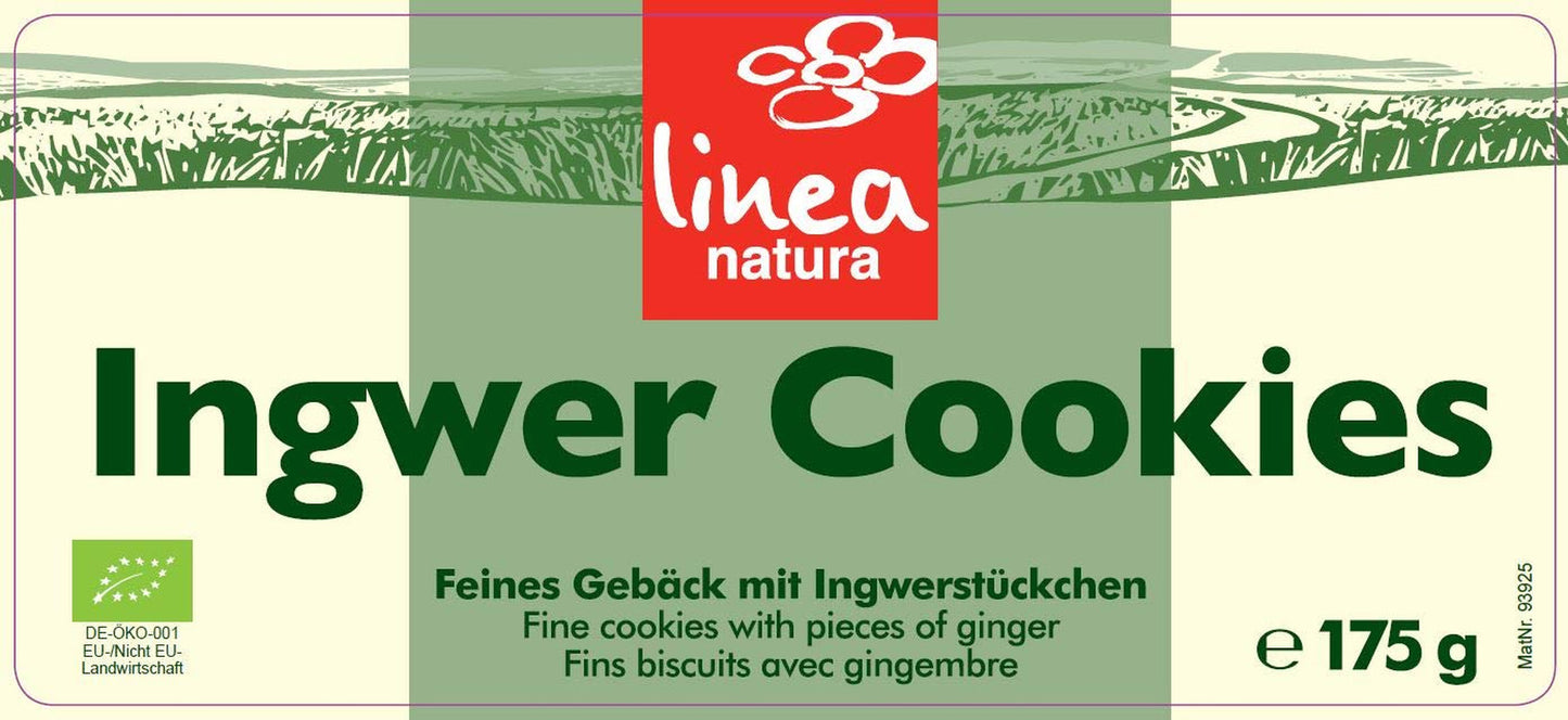 Økologiske ingefær cookies, pakke med 6 (6 x 175 g)