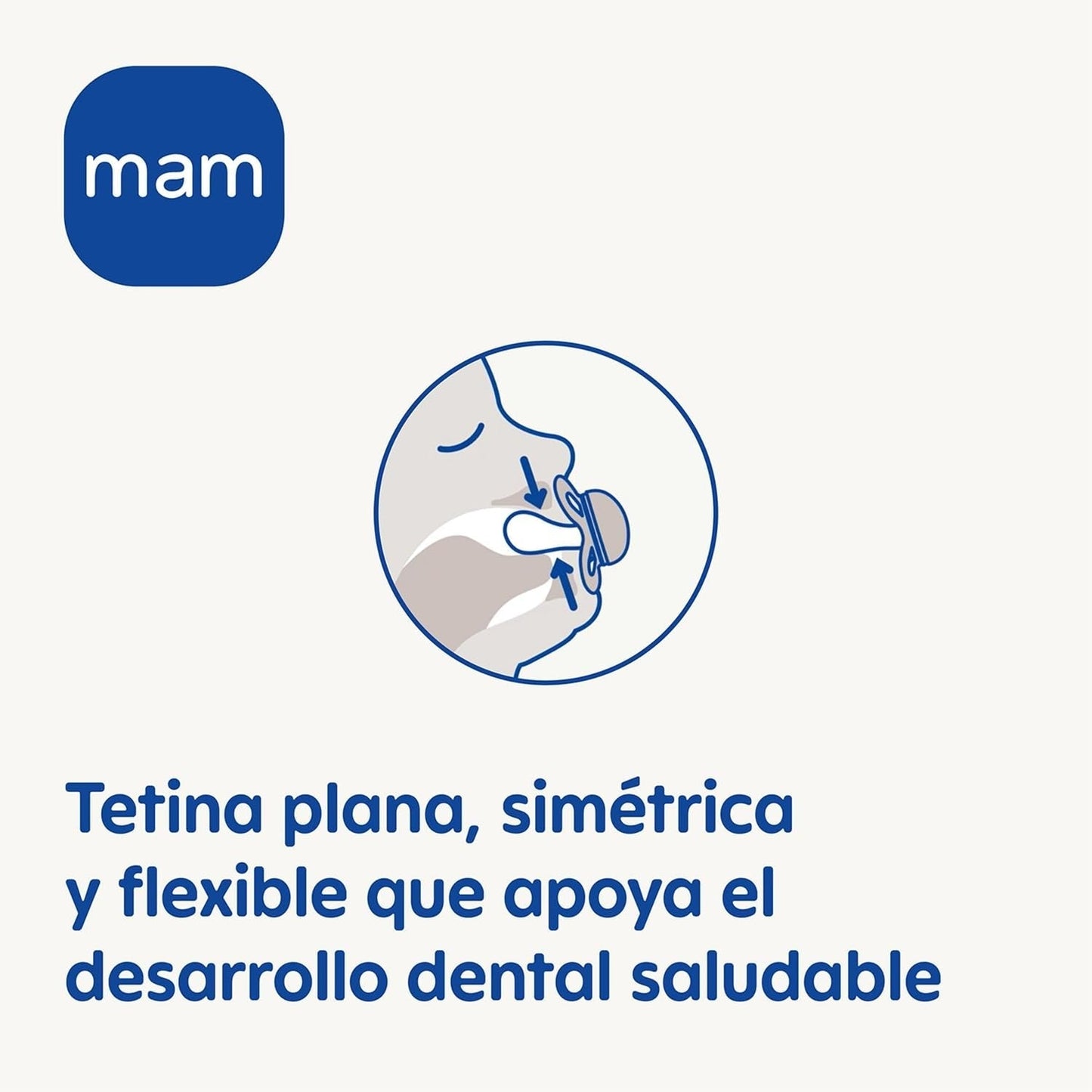 MAM naturgummisut, 2-6 måneder, med symmetrisk patte, flad og fleksibel, med selvsteriliserende æske, neutral mat, 2 stk.