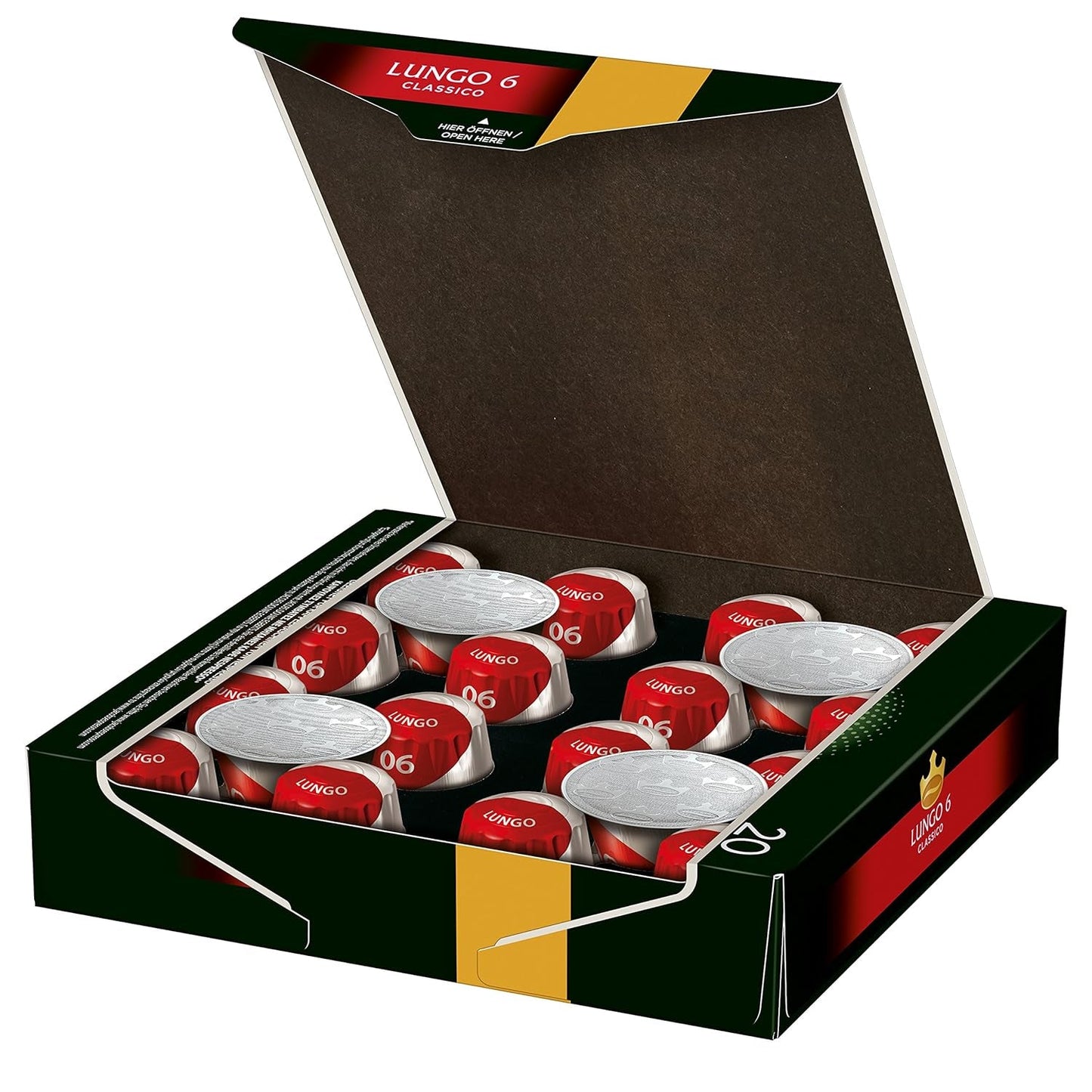 Kaffeekapsel Lungo Classico, Intensitet 6 af 12, 10 x 20 Getränke & Kaffeekapseln Espresso Ristretto, Intensität 12 af 12, 200 Nespresso®*-kompatibel Kapsel, 10 x 20 Getränke