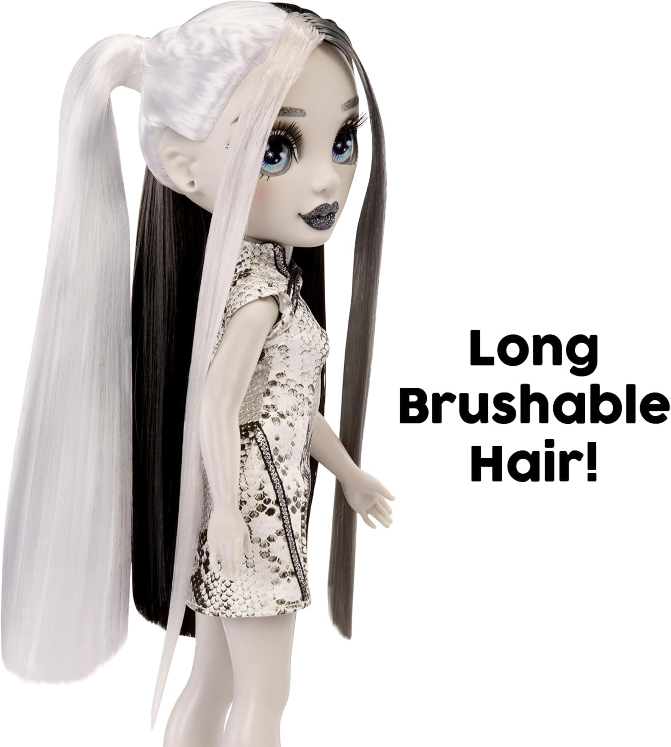 Rainbow High Shadow High Heather Grayson Doll - 28 cm i nuancer af gråt, sort og hvidt hår og outfit, stilfuld taske, sød gave til børn i alderen 4-10 år