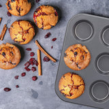 Relaxdays Muffinform, 2Er Sæt, 12Er Muffinbleche, Antihaftbeschichte, Carbonstahl, Muffins & Cupcakes, Ø 6,5 Cm, Hvede, 10030825 Forme og bakker til bagning Naty Shop
