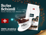 Fra over 175 års erfaring: Schwiizer Schüümli schweiziske Schümli kaffebønner 1 kg – Let ristning for en fin Schümli-kaffe, perfekt creme, intensitet 2/5, surhedsgrad 1/5 – for en ægte kaffenydelse