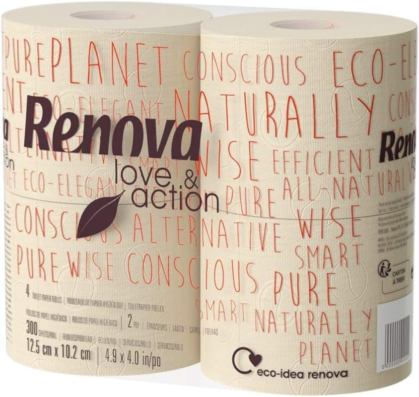 Toiletpapir Renova Eco Love & Action, 4 stk