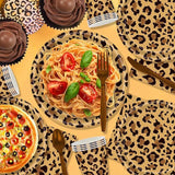 Leopardmønster Party Geschirr Kindergeburtstag Deko Geburtstag Party Geschirr Dschungel Pappteller Becher Servietten Babyparty Tischdeko Sæt