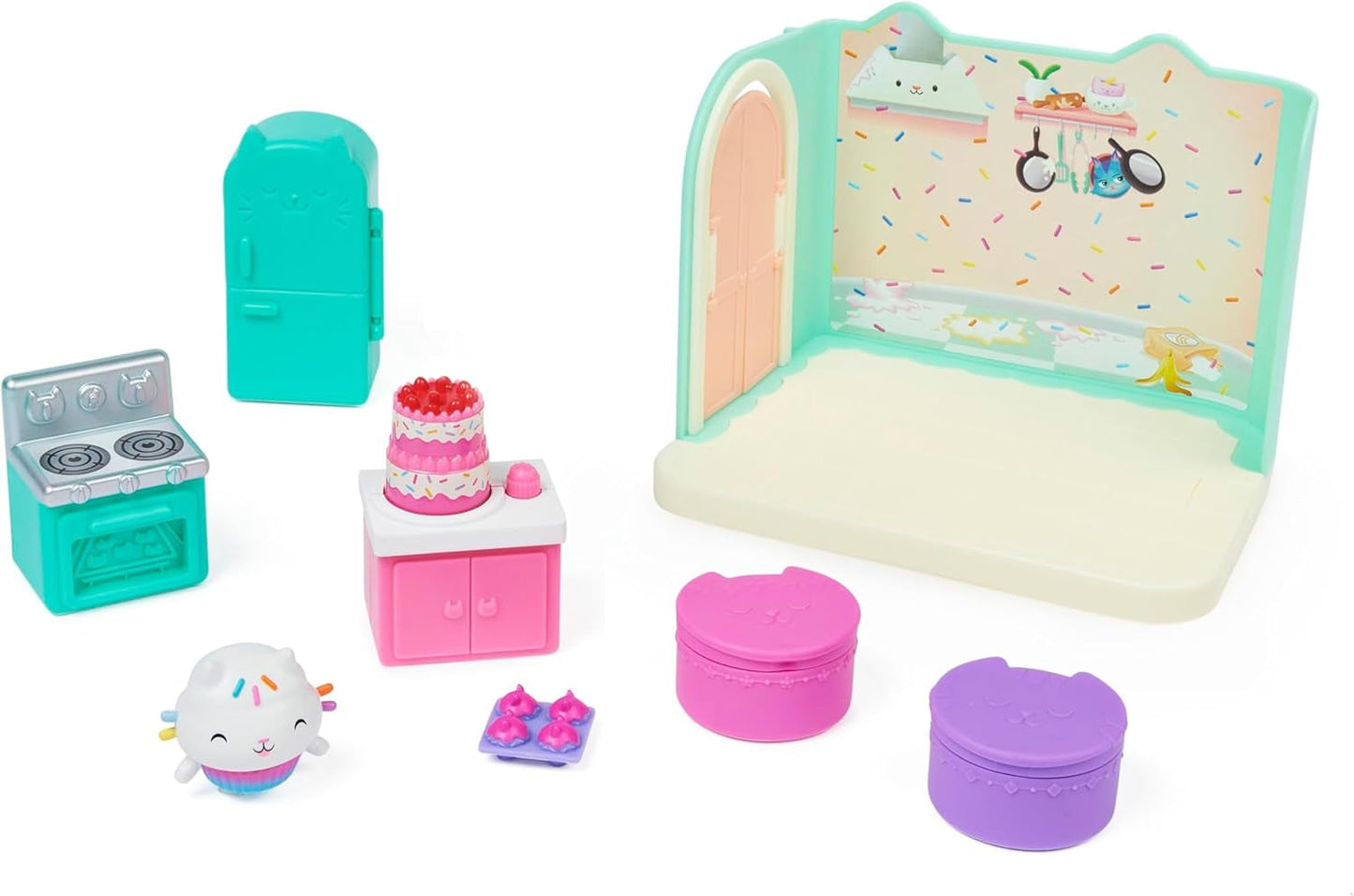 Gabby's Dollhouse Deluxe-værelse, katteværelse, møbler og 2 overraskelsesæsker med tematilbehør, velegnet til 3 år og opefter