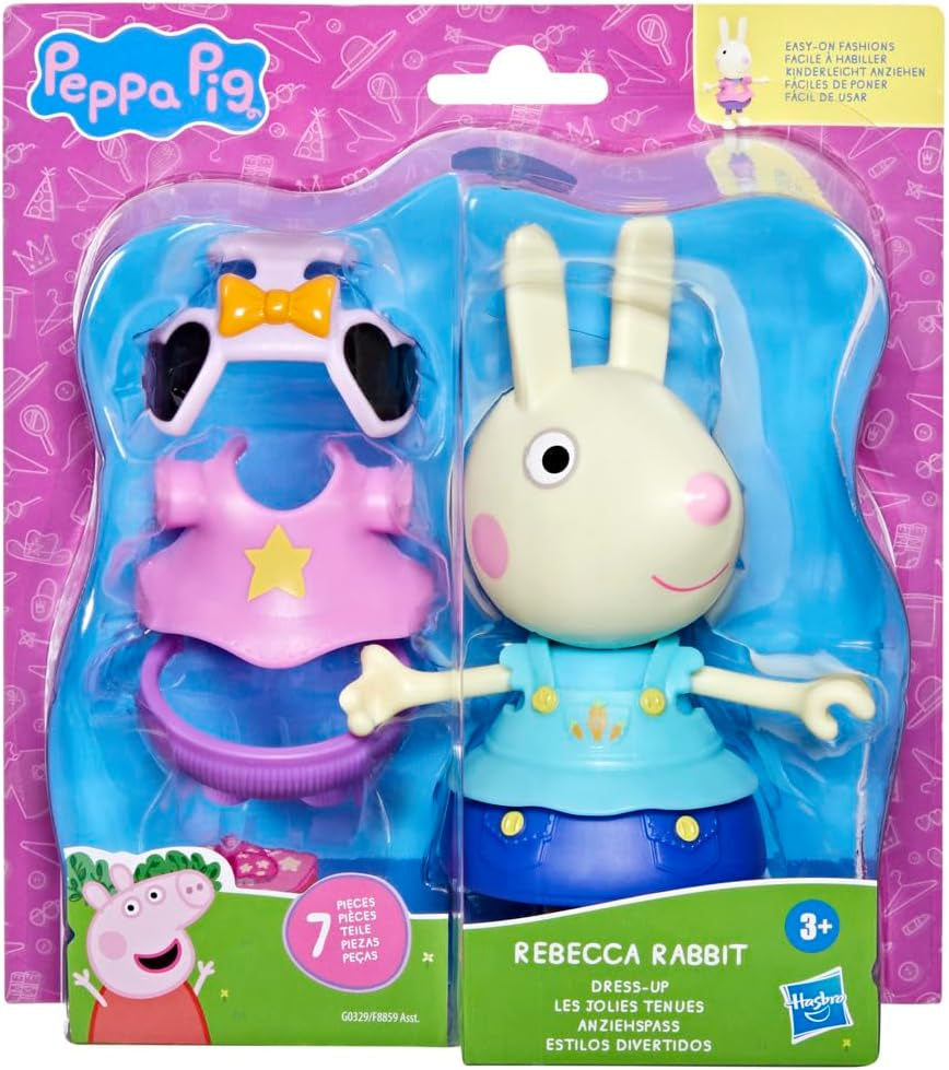 Peppa Pig Luisa Spoon - Sjov påklædningsfigur, 15 cm pigedukke med påklædningstilbehør og tøj, interaktivt legetøjssæt til småbørn fra 3 år og opefter
