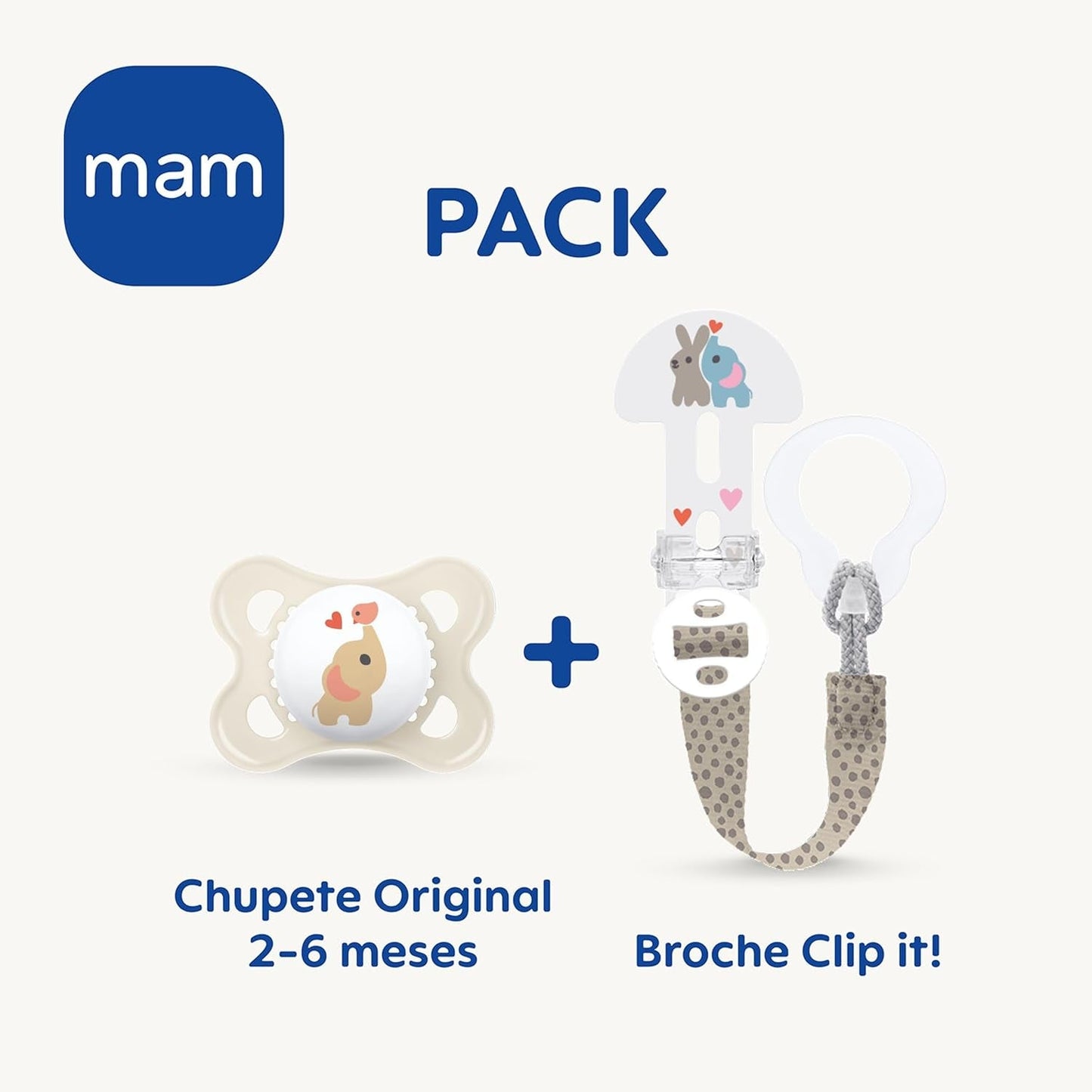 MAM Clip It sut! Broach & Original S226 Skinsoft™ silikone, ultrablød, til babyer fra 0+ måneder