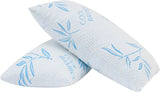 Comfysleep King Size Bamboo Viscose Pude Køling Strimlet Memory Foam Justerbar Bamboo Viscose Aftageligt/vaskbart betræk 2 stk Naty Shop Standard puder