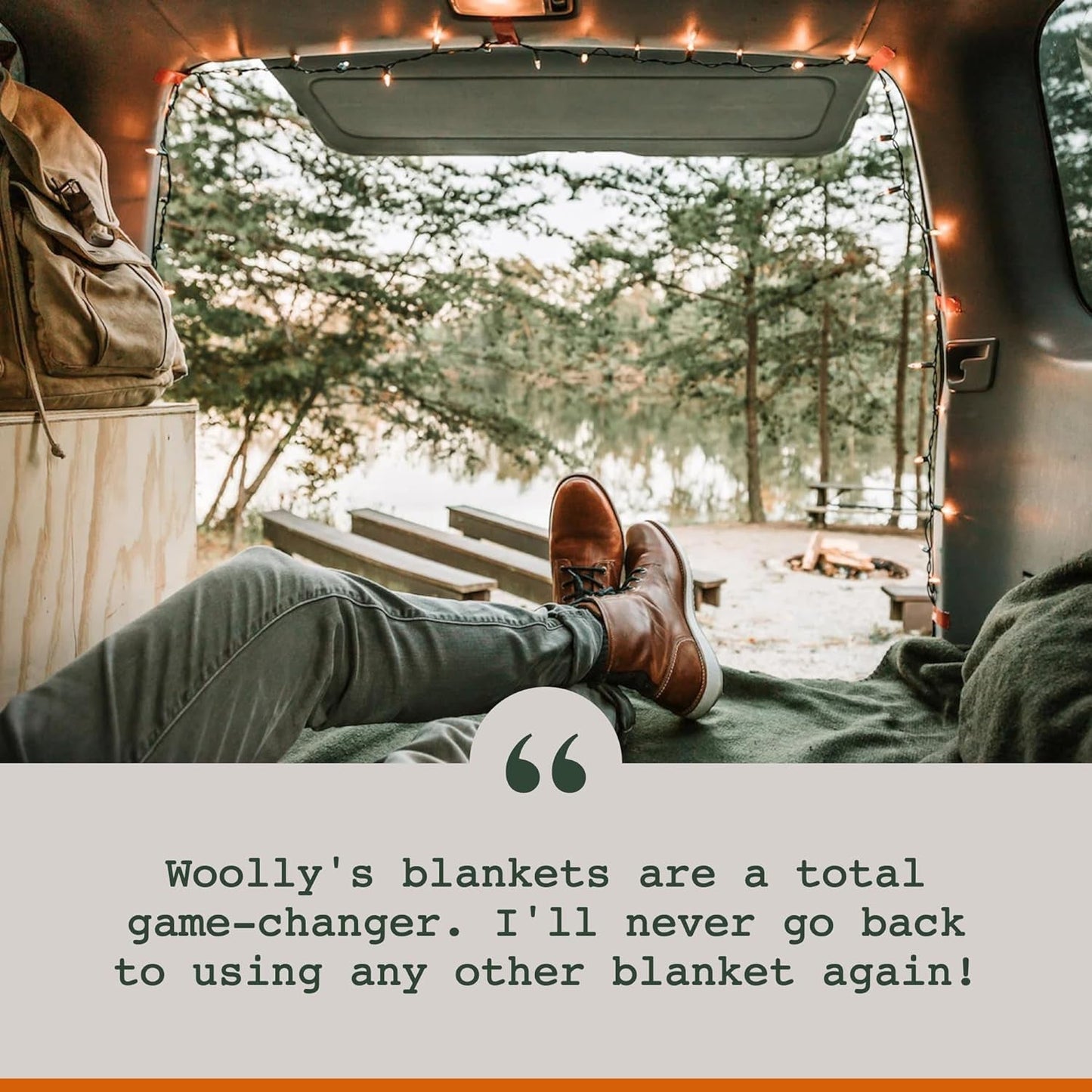 Woolly Mammoth Woolen Co. campingtæppe, ekstra stort, merinould, Det perfekte udendørsudstyr til bushcraft, camping, trekking, vandreture, overlevelse eller hyttetæppe. Brun, 168 X 228 Senge og Tæpper Woolly Mammoth Woolen Company