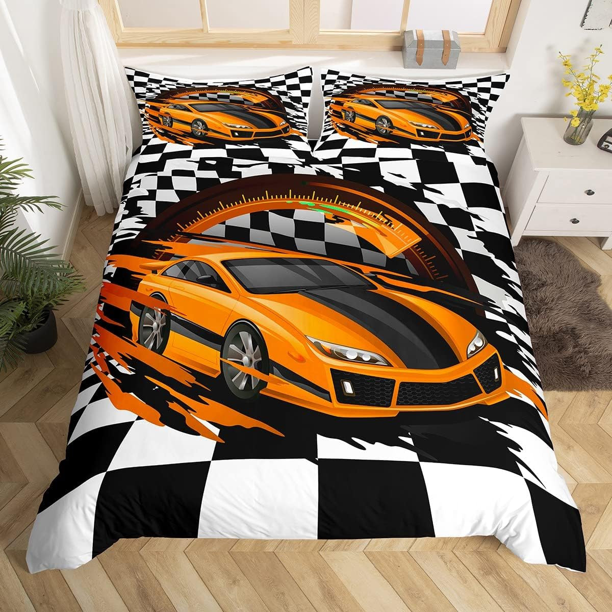 Jungen Cartoon Auto Sengetøj Sæt 135X200,Kinder Bau Fahrzeuge Tröster Abdeckung Für Kind Kleinkind Teens,Dinosaurier Bettbezug,Traktor Maschinerie Bagger Bettdecke Abdeckung,Lkw Autos Bedtuchen Naty Shop Multi 12 135*200+80*80*