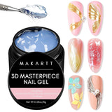 Makartt 3D Nail Art Gel - Rhinestone Glue Gel 15G til Nail Nøgleringe, Multifunktionel Nail Sculpture Gel til DIY Nail Design, Nail Sculpture Nail Modeling at Home (gennemsigtig)