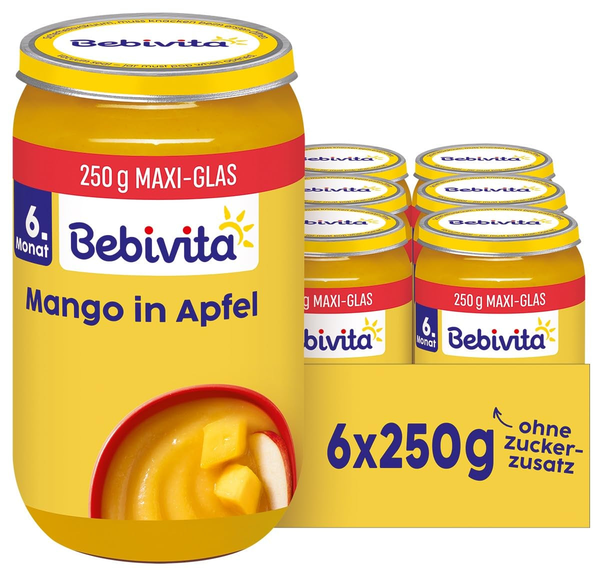 Mango i æblemos, 250g, pakke med 6 (6x250g)