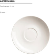 MÄSER 934105 Belmira-serien, klassisk kaffesæt til 6, 18-delt kaffesæt, Tidløst, Elegant, Delikat, Porcelæn, Hvid