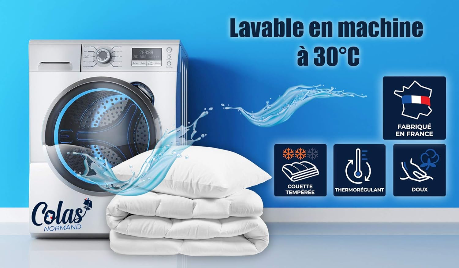 Termoregulerende quilt, Tempereret, 240 X 220 Cm, Sved, Optimal ventilation, 100% bomuld, Percale, Fresh Feel, Franske Quilts og quilts Naty Shop