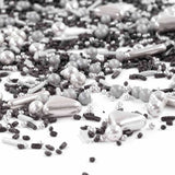 Streusel Glück Black Beauty, Mix Sprinkles Sølv - Sort, 90 gram Sprinkles Naty Shop
