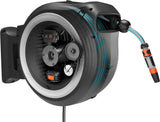 Gardena PowerRoll XXL Solo ledningsfri vægslangeboks: Automatisk slangetromle med 40 m haveslange, slangeføring og rullekontrol, batteridrevet, UV- og frostbestandig (18647-55)