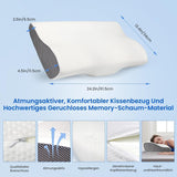 PHYSEN Ortopædisk pude Nakkepude, Nakkestøttepude, Memory Foam Pude, Ergonomisk Nakkesmertepude Sovepude Anti-snorkepude til sider, ryg og mave (62 * 34 * 11 6,5 cm) Cervikale ortopædiske puder Naty Shop