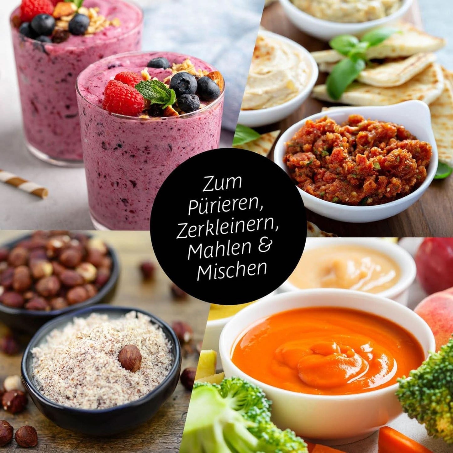 Gourmetmaxx Mr Magic Blender, Smoothie Maker med Xxl Naty Shop tilbehørspakke