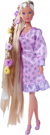 Simba 105733640 - Steffi Love Flower Hair, dukke med ekstra langt hår, inkluderer 6 clips, flettilbehør og kam, 29 cm, i alderen 3+