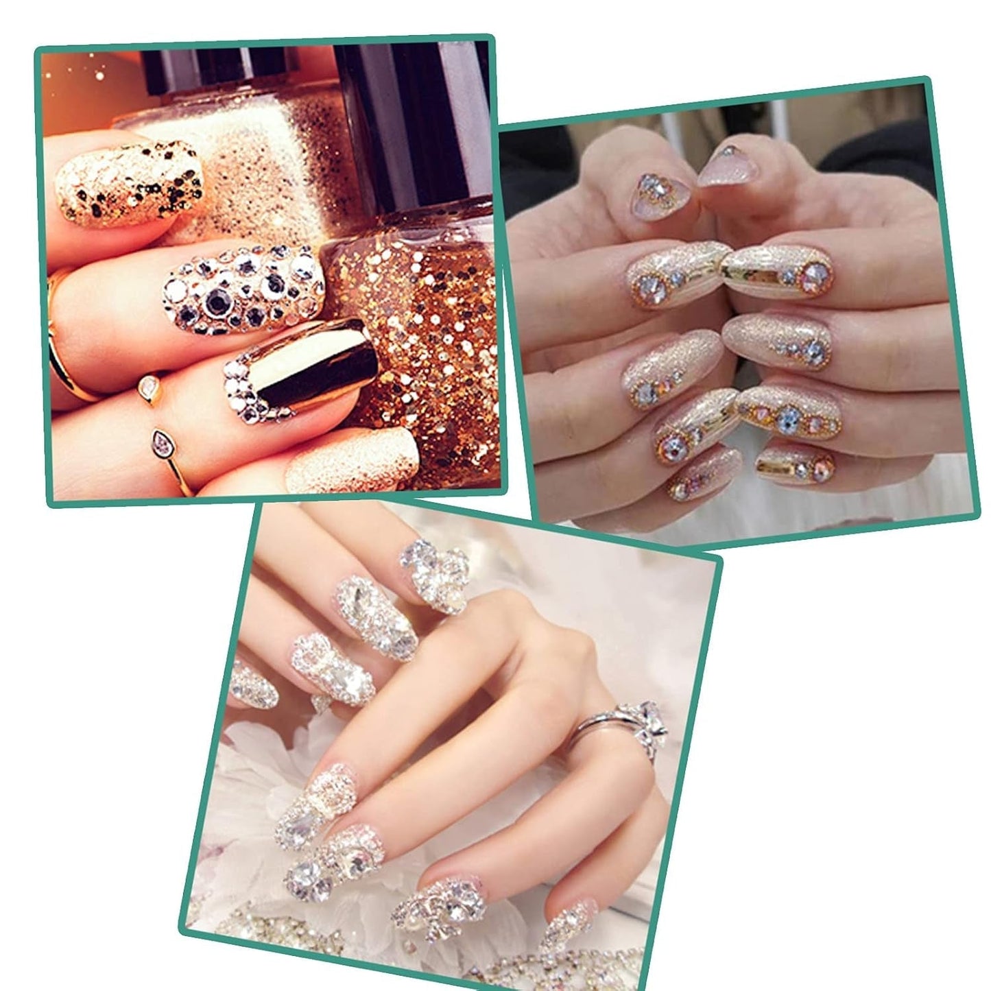 ANGNYA 4000 Stück Strasssteine Nägel Nail Art Strasssteine Dekorationen Nagelsteine Für Nail Art Zubehör Und Klare Kristall Strasssteine Handwork Mit Pick up Pinzette Und Strass Picker Dotting Pen…