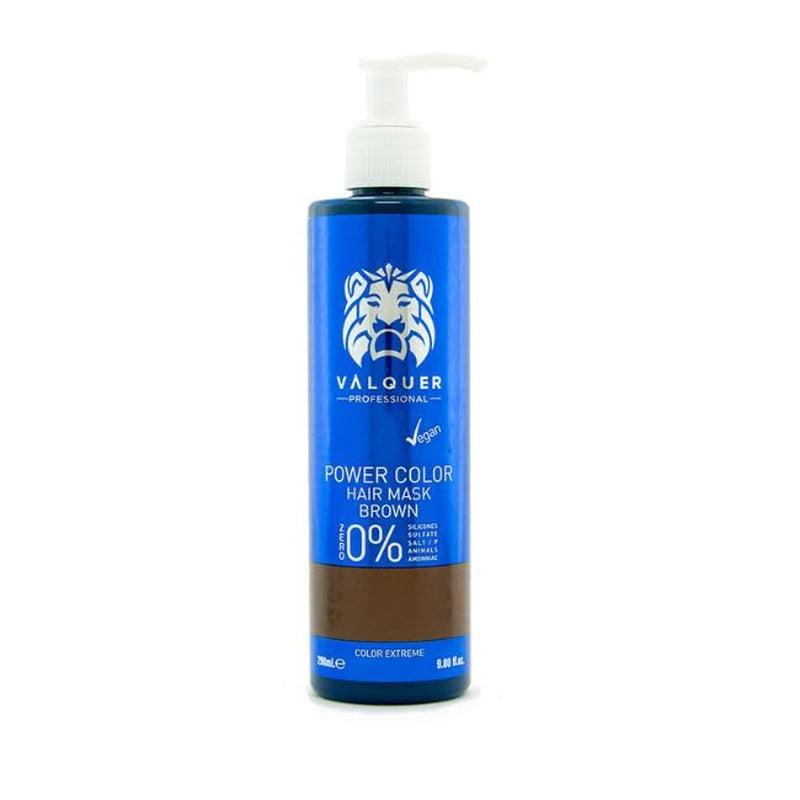 Valquer Power Color Mask vegansk og silikonefri formulering Giver hårfarve 290 ml sort Hårmaske Naty Shop Chestnut 275 Ml