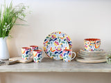 CreaTable, 17407, Folklore-serien, 16-delt porcelænssæt til 4, Porcelænskombinationsservice, Tåler opvaskemaskine og mikroovn, Kvalitetsfremstilling