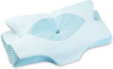Elviros åndbar pudebetrækpude 64 X 12,5/10,5 X 38 cm Grå (kun pude foran) Cervikale ortopædiske puder Naty Shop Blue